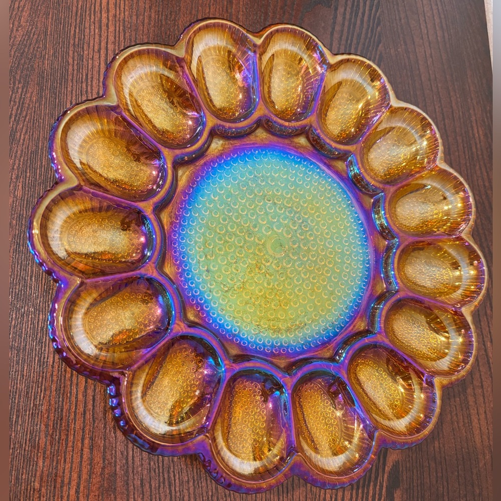 Carnival Glass Deviled Egg Tray